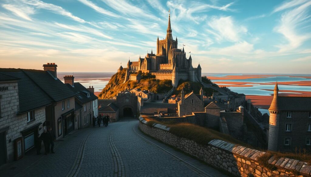 mont saint michel abbey view